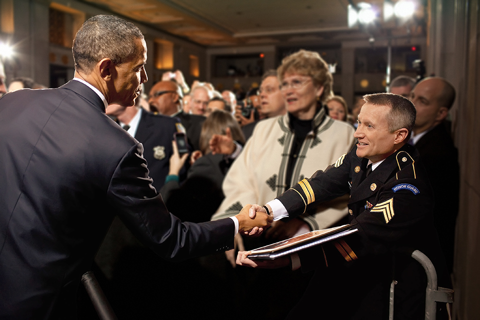AVER National President Danny Ingram thanks President Barack Obama for his leadership on the repeal of Don't Ask Don't Tell at the DADT Repeal signing ceremony in Washington on December 22, 2010.